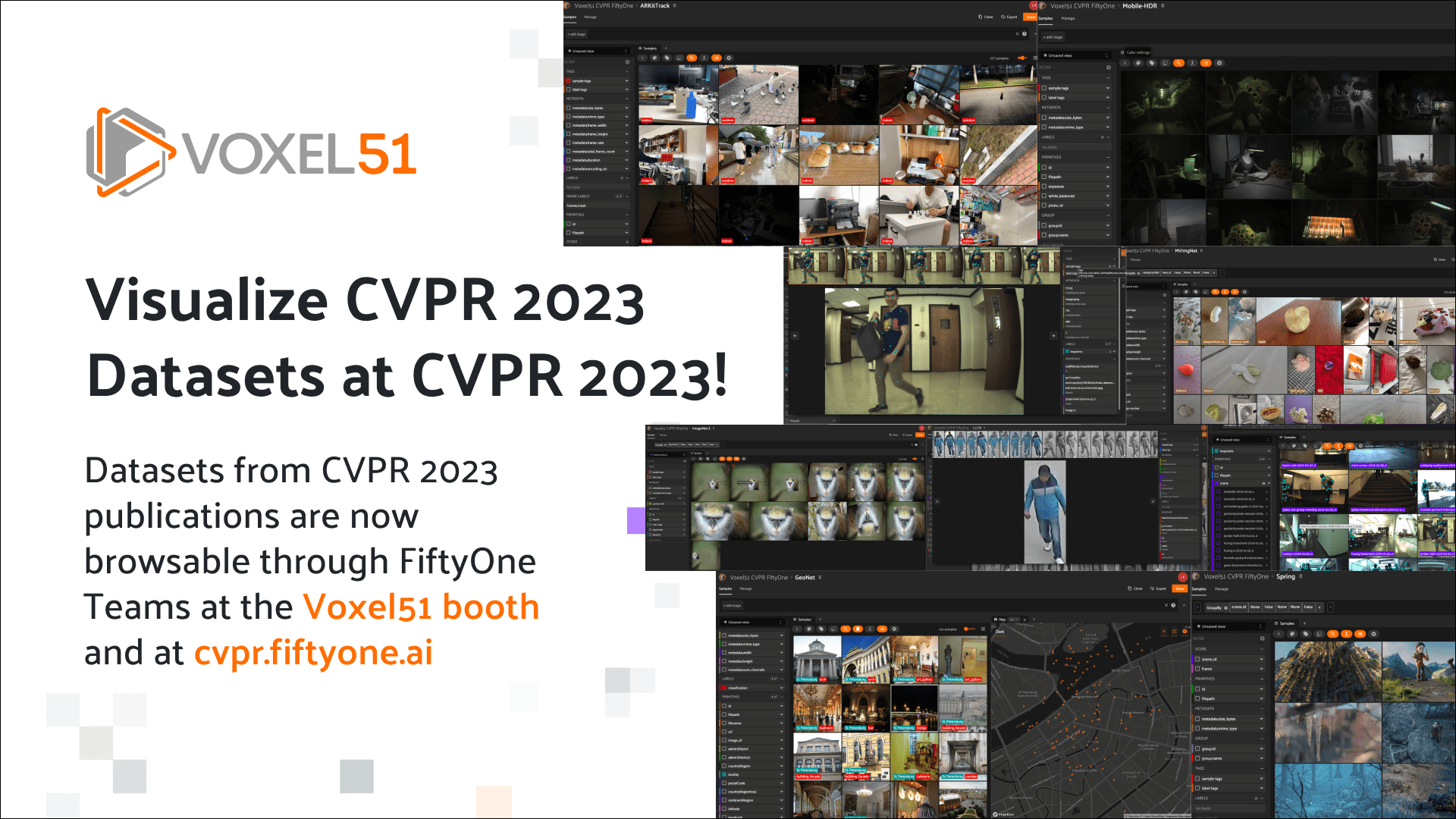 Visualize CVPR 2023 Datasets at CVPR 2023! Voxel51